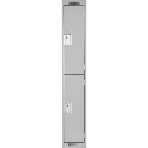 Clean Line Lockers, 2 -tier, 12" x 18" x 72", Steel, Grey, Rivet (Assembled) GTA Hardware Inc