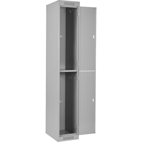 Clean Line Lockers, 2 -tier, Bank of 4, 48" x 18" x 72", Steel, Grey, Rivet (Assembled) GTA Hardware Inc