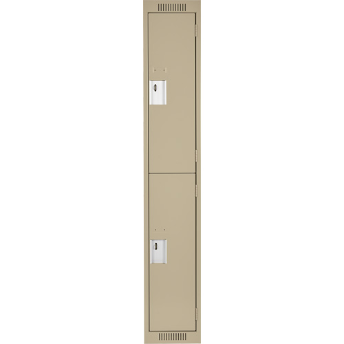 Casiers Clean Line, 2 niveaux, 12" x 18" x 72", Acier, Beige, Rivet (assembl&eacute;) GTA Hardware Inc