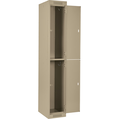 Clean Line Lockers, 2 -tier, Bank of 4, 48" x 18" x 72", Steel, Beige, Rivet (Assembled) GTA Hardware Inc