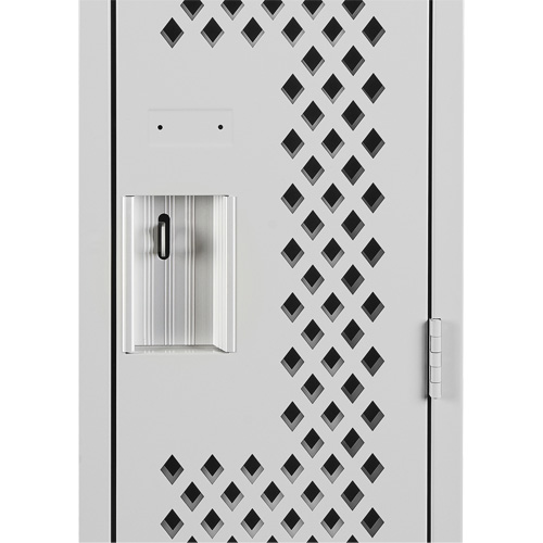 Casiers Clean Line, 2 niveaux, 12" x 12" x 72", Acier, Gris, Rivet (assembl&eacute;), Perfor&eacute; GTA Hardware Inc