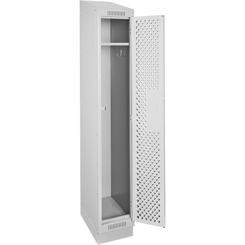 Casiers Clean Line, 12" x 15" x 82", Acier, Gris, Rivet (assembl&eacute;), Perfor&eacute; GTA Hardware Inc