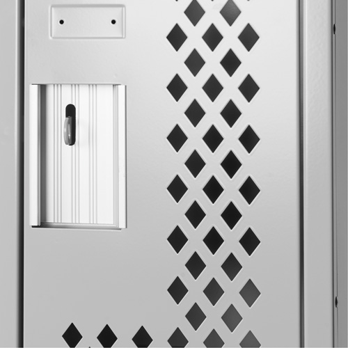 Casiers Clean Line, 2 niveaux, 12" x 12" x 72", Acier, Gris, Rivet (assembl&eacute;), Perfor&eacute; GTA Hardware Inc