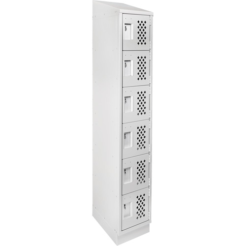 Assembled Lockerettes Clean Line Perforated Economy Lockers, 6 -tier, 18" x 72" x 12", Steel GTA Hardware Inc