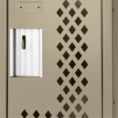 Casiers Clean Line, 2 niveaux, 12" x 12" x 72", Acier, Beige, Rivet (assembl&eacute;), Perfor&eacute; GTA Hardware Inc