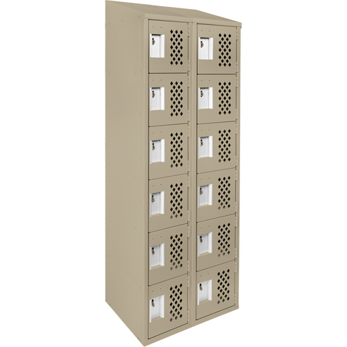 Petit casier perfor&eacute; Clean-Line, 6 niveaux, Bloc de 2, 12" x 72" x 12", Acier GTA Hardware Inc