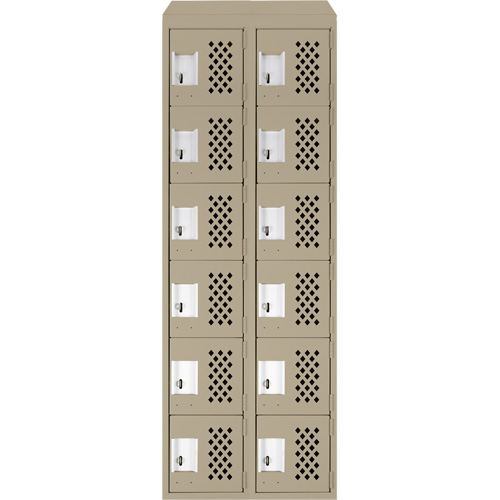 Petit casier perfor&eacute; Clean-Line, 6 niveaux, Bloc de 2, 12" x 72" x 12", Acier GTA Hardware Inc