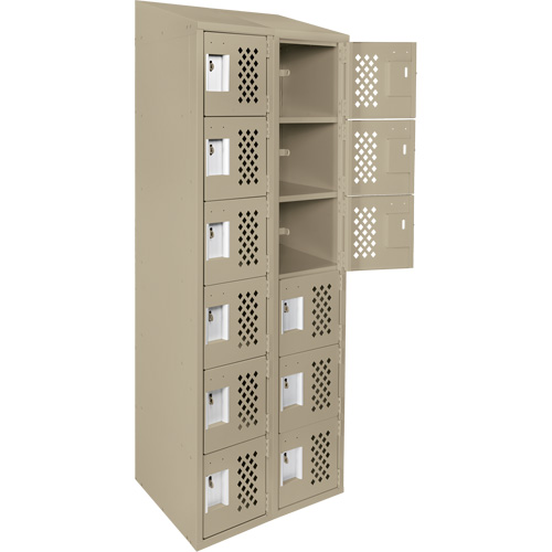 Petit casier perfor&eacute; Clean-Line, 6 niveaux, Bloc de 2, 12" x 72" x 12", Acier GTA Hardware Inc