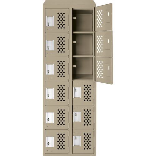 Petit casier perfor&eacute; Clean-Line, 6 niveaux, Bloc de 2, 12" x 72" x 12", Acier GTA Hardware Inc