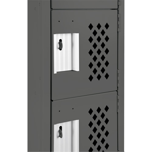 Assembled Lockerettes Clean Line Perforated Economy Lockers, 6 -tier, Bank of 3, 18" x 72" x 12", Steel GTA Hardware Inc