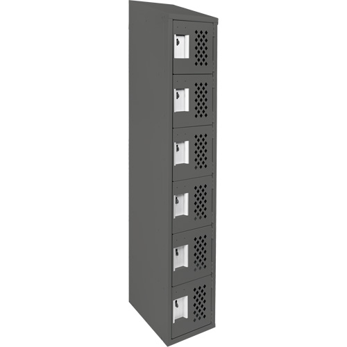 Assembled Lockerettes Clean Line Perforated Economy Lockers, 6 -tier, 18" x 72" x 12", Steel GTA Hardware Inc