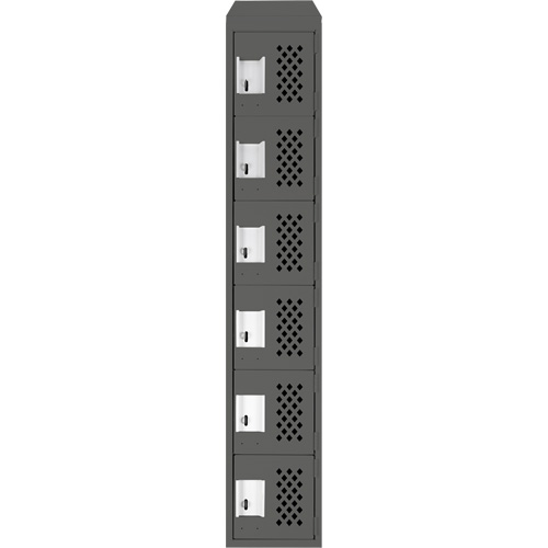 Assembled Lockerettes Clean Line Perforated Economy Lockers, 6 -tier, 18" x 72" x 12", Steel GTA Hardware Inc