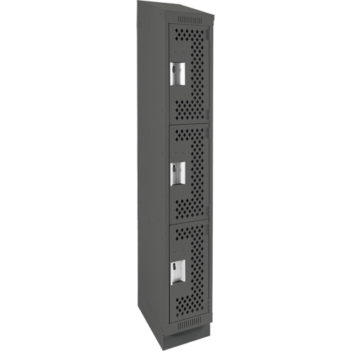 Casiers Clean Line, 3 niveaux, 12" x 15" x 82", Acier, Charbon, Rivet (assembl&eacute;), Perfor&eacute; GTA Hardware Inc
