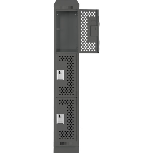 Casiers Clean Line, 3 niveaux, 12" x 15" x 82", Acier, Charbon, Rivet (assembl&eacute;), Perfor&eacute; GTA Hardware Inc