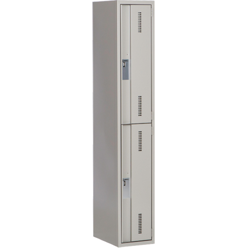 Concorde Heavy-Duty Lockers, 2 -tier, 12" x 18" x 72", Steel, Grey, Welded (Assembled) GTA Hardware Inc