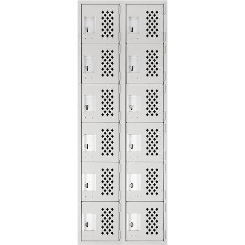 Clean Line Lockerettes, 6 -tier, Bank of 2, 18" x 72" x 12", Steel GTA Hardware Inc