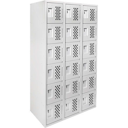 Clean Line Lockerettes, 6 -tier, Bank of 3, 18" x 72" x 12", Steel GTA Hardware Inc