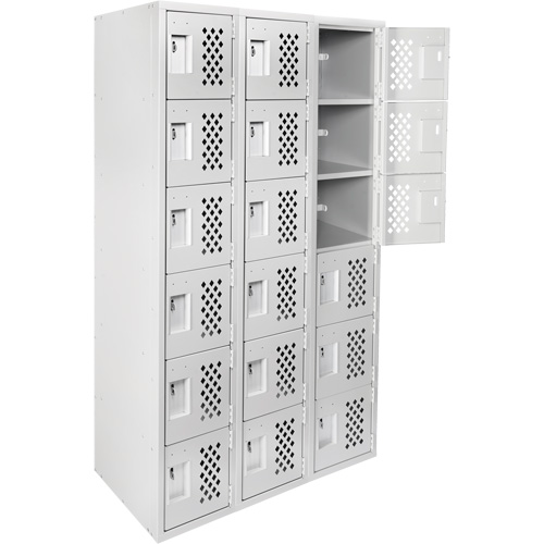 Clean Line Lockerettes, 6 -tier, Bank of 3, 18" x 72" x 12", Steel GTA Hardware Inc