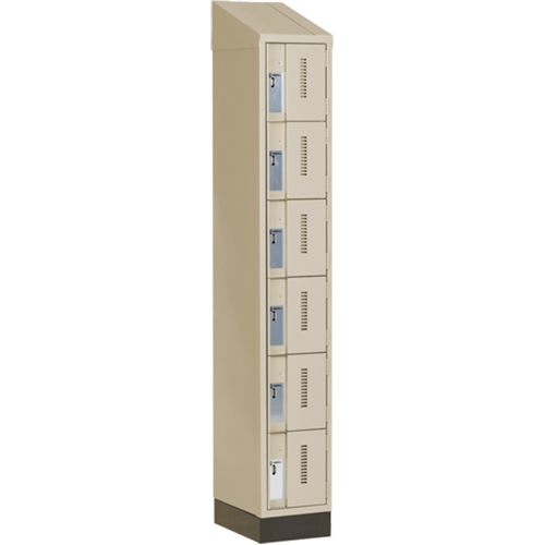 Concorde Heavy-Duty Lockers, 6 -tier, 12" x 18" x 82", Steel, Beige, Welded (Assembled) GTA Hardware Inc