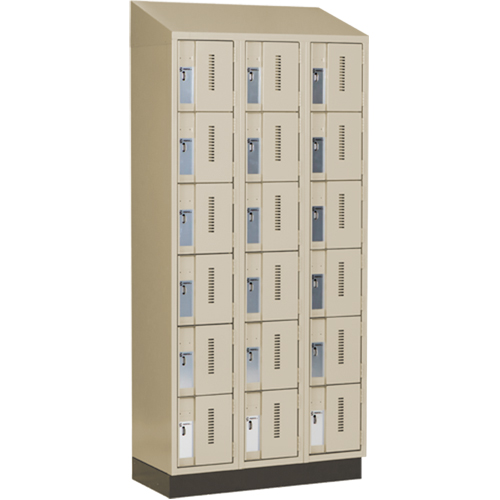 Concorde Heavy-Duty Lockers, 6 -tier, Bank of 3, 36" x 18" x 82", Steel, Beige, Welded (Assembled) GTA Hardware Inc