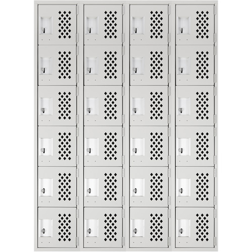 Petits casiers Clean Line, 6 niveaux, Bloc de 4, 18" x 72" x 12", Acier GTA Hardware Inc