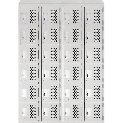 Casiers &eacute;conomiques perfor&eacute;s et assembl&eacute;s Clean Line, 6 niveaux, Bloc de 4, 18" x 72" x 12", Acier GTA Hardware Inc