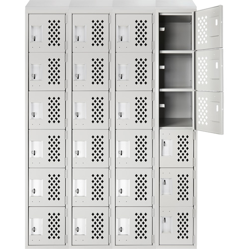 Casiers &eacute;conomiques perfor&eacute;s et assembl&eacute;s Clean Line, 6 niveaux, Bloc de 4, 18" x 72" x 12", Acier GTA Hardware Inc