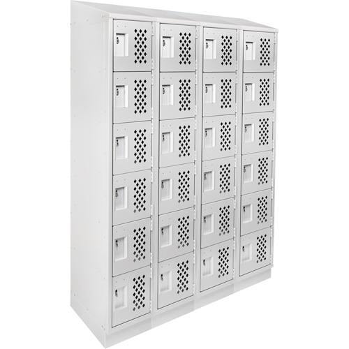 Casiers &eacute;conomiques perfor&eacute;s et assembl&eacute;s Clean Line, 6 niveaux, Bloc de 4, 18" x 72" x 12", Acier GTA Hardware Inc