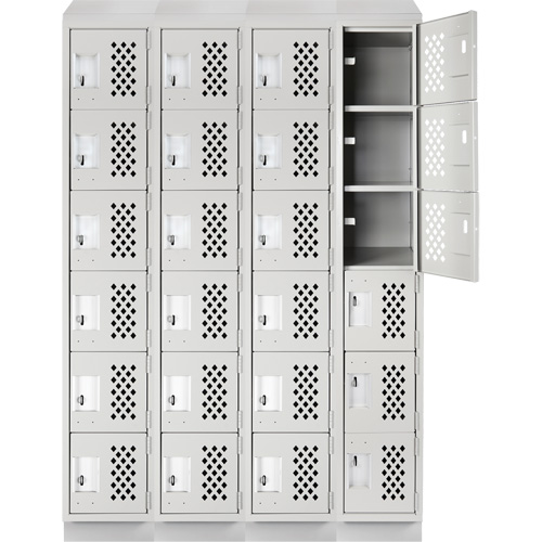 Casiers &eacute;conomiques perfor&eacute;s et assembl&eacute;s Clean Line, 6 niveaux, Bloc de 4, 18" x 72" x 12", Acier GTA Hardware Inc