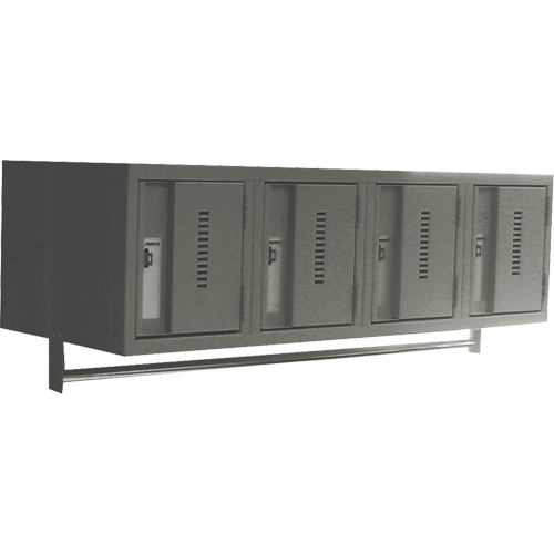 Wall Hung Lockers - Heavy Duty, Bank of 4, 18" x 12" x 12", Steel GTA Hardware Inc
