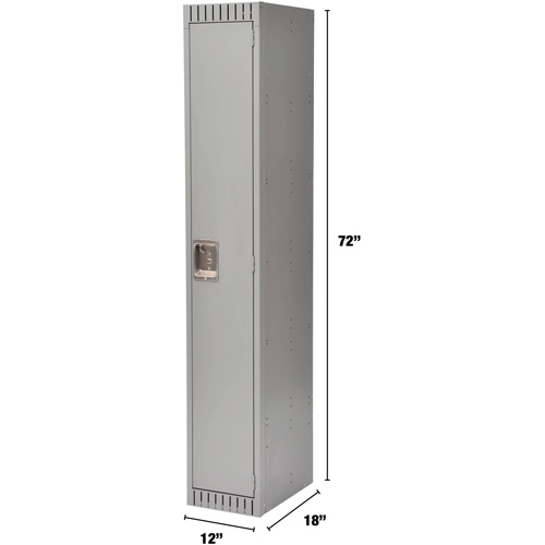 Lockers, 12" x 18" x 72", Steel, Grey, Rivet (Assembled) GTA Hardware Inc