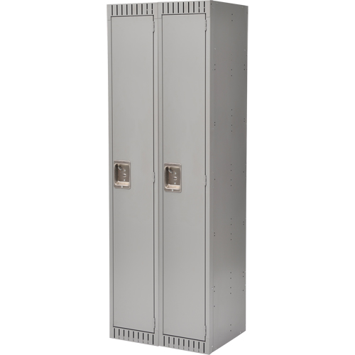 Lockers, Bank of 2, 24" x 18" x 72", Steel, Grey, Rivet (Assembled) GTA Hardware Inc
