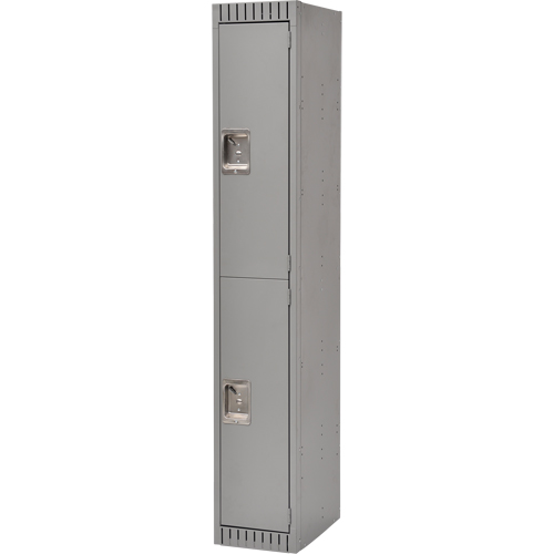 Lockers, 2 -tier, 12" x 18" x 72", Steel, Grey, Rivet (Assembled) GTA Hardware Inc