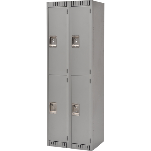 Casiers, 2 niveaux, Bloc de 2, 24" x 18" x 72", Acier, Gris, Rivet (assembl&eacute;) GTA Hardware Inc