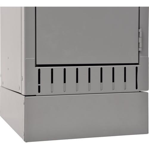 Raised Base, 1 Banks, 4" H x 12" W x 18" D, Grey, Steel GTA Hardware Inc