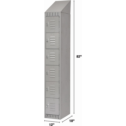 Casiers, 6 niveaux, 12" x 18" x 82", Acier, Gris, D&eacute;mont&eacute; GTA Hardware Inc
