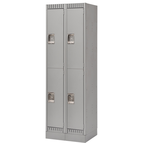 Casiers, 2 niveaux, Bloc de 2, 24" x 18" x 76", Acier, Gris, D&eacute;mont&eacute; GTA Hardware Inc