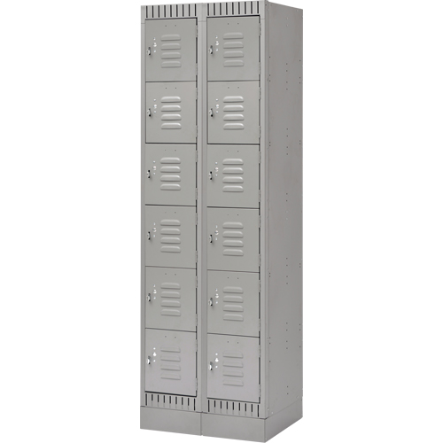Casiers, 6 niveaux, Bloc de 2, 24" x 18" x 76", Acier, Gris, D&eacute;mont&eacute; GTA Hardware Inc