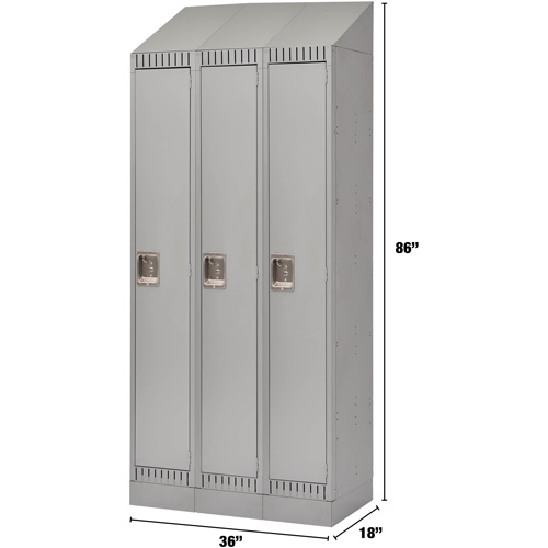 Casiers, Bloc de 3, 36" x 18" x 86", Acier, Gris, D&eacute;mont&eacute; GTA Hardware Inc