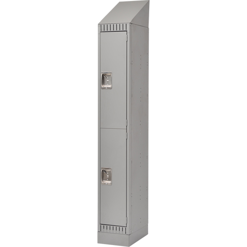 Lockers, 2 -tier, 12" x 18" x 86", Steel, Grey, Knocked Down GTA Hardware Inc