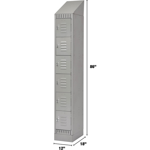 Casiers, 6 niveaux, 12" x 18" x 86", Acier, Gris, D&eacute;mont&eacute; GTA Hardware Inc