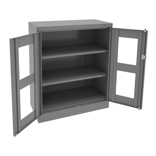 Armoire &agrave; hauteur de comptoir C-Thru, Acier, 2 Tablettes, 42" h x 36" la x 18" p GTA Hardware Inc
