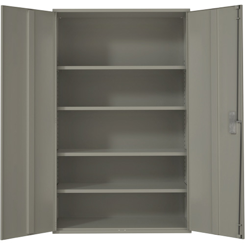 Armoire de rangement Hi-Boy tr&egrave;s large, Acier, 4 Tablettes, 72" h x 48" la x 24" P, Gris GTA Hardware Inc
