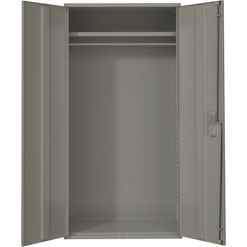Wardrobe Storage Cabinet, Steel, 36" W x 18" D x 72" H, Grey GTA Hardware Inc
