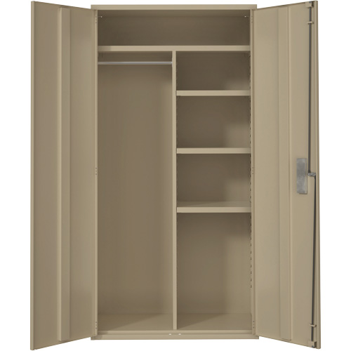 Armoire de rangements combin&eacute;s, Acier, 6 Tablettes, 72" h x 36" la x 18" P, Beige GTA Hardware Inc