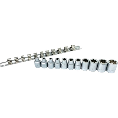 Flat-Cut E-"Star" Socket Set, 11 Pieces, 3/8" Drive Size GTA Hardware Inc