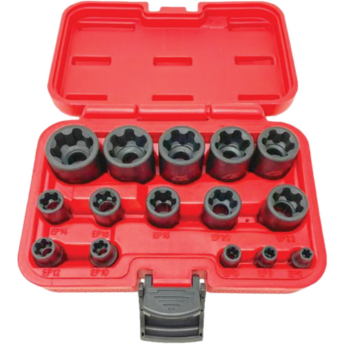 Jeu de douilles EP "Star" plus, 15 Morceaux, Prise de 1/2"/1/4"/3/8" GTA Hardware Inc