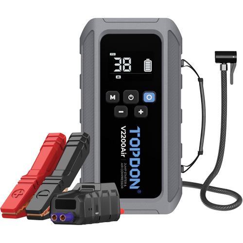 V2200Air 2-in-1 2200 Peak Amp Jump Starter & Tire Inflator GTA Hardware Inc