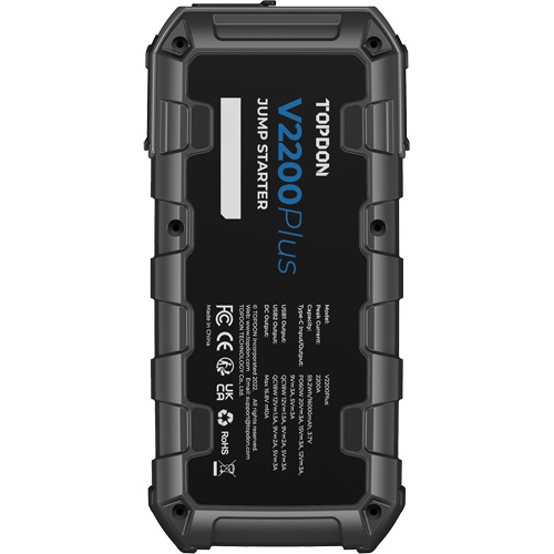 V2200Plus 2-in-1 2200 Peak Amp Jump Starter, Battery & System Tester GTA Hardware Inc