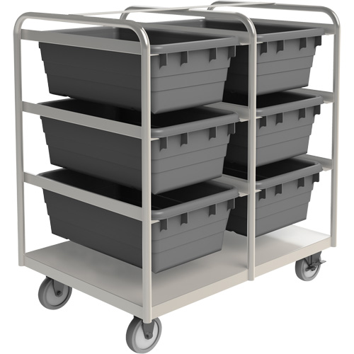 Mobile Tub Rack, Double-sided, 6 bins, 26" W x 36" D x 42" H GTA Hardware Inc